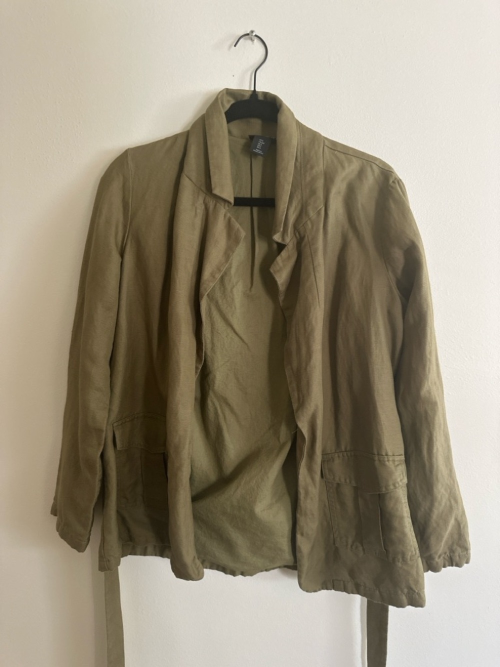 Tahari Khaki Open Collar Jacket